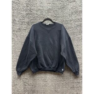 Russell Athletic Black Crewneck Sweater Fleece Pullover Sweatshirt Mens Size XXL